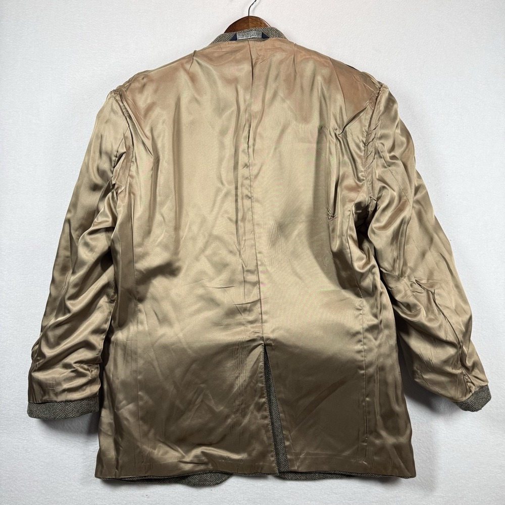 Lands' End Blazer Mens 44L‎ Herringbone Wool Sport Coat USA Made Classic - Picture 8 of 16